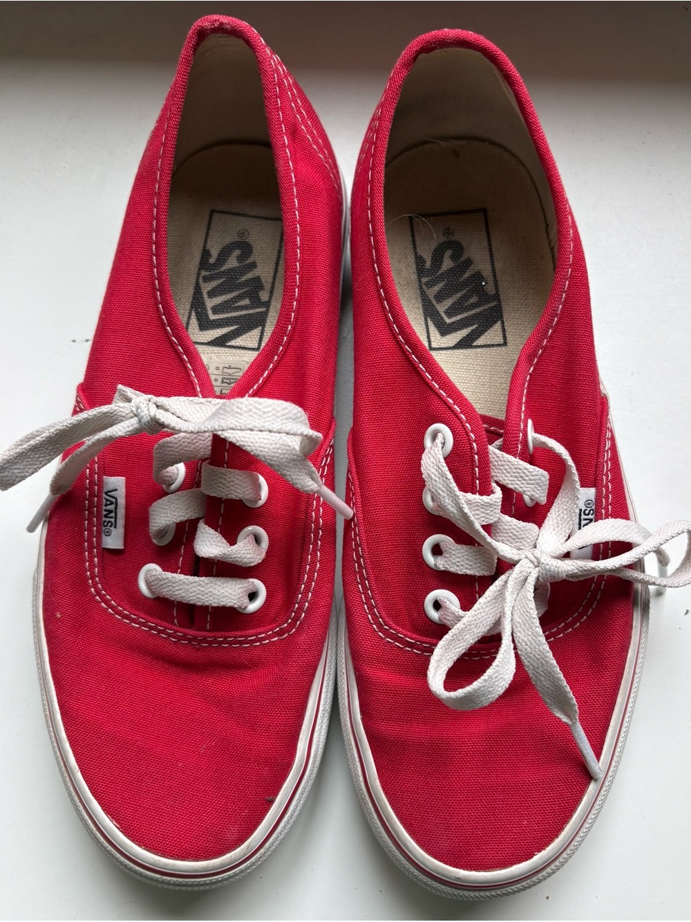 Vans Classic Red Canvas Low-Top Sneakers